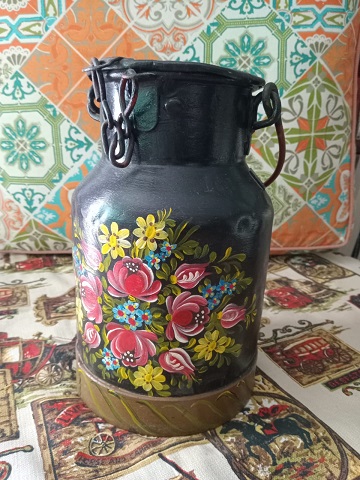 Hand-Painted Vintage Milk Churn