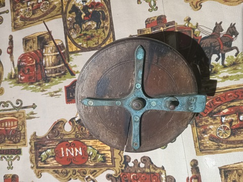 Antique wooden fishing hand reel (handline reel)
